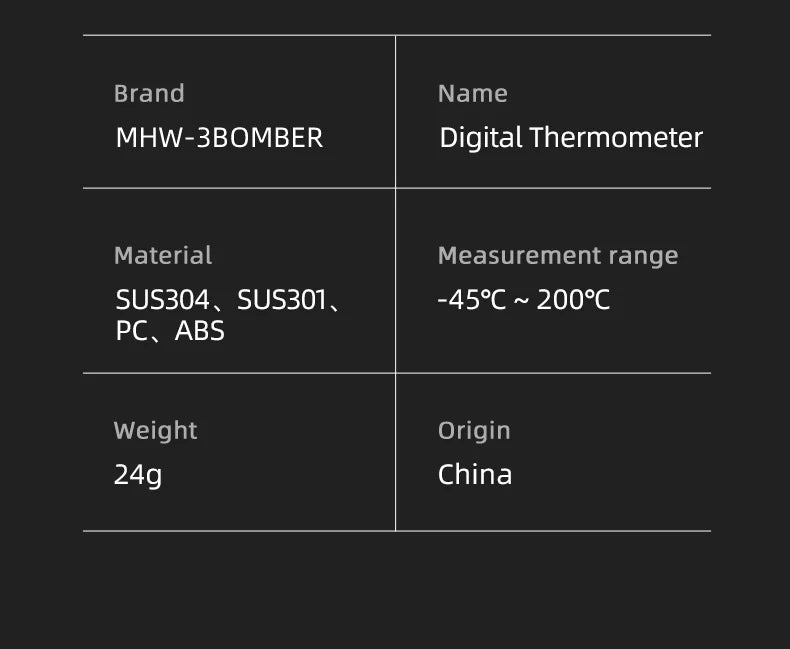 MHW-3BOMBER PORTABLE LCD DIGITAL THERMOMETER