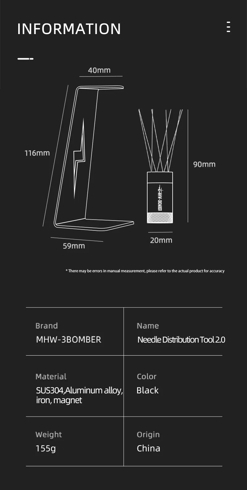 MHW-3BOMBER LIGHTNING NEEDLE DISTRIBUTOR WDT TOOL 2.0